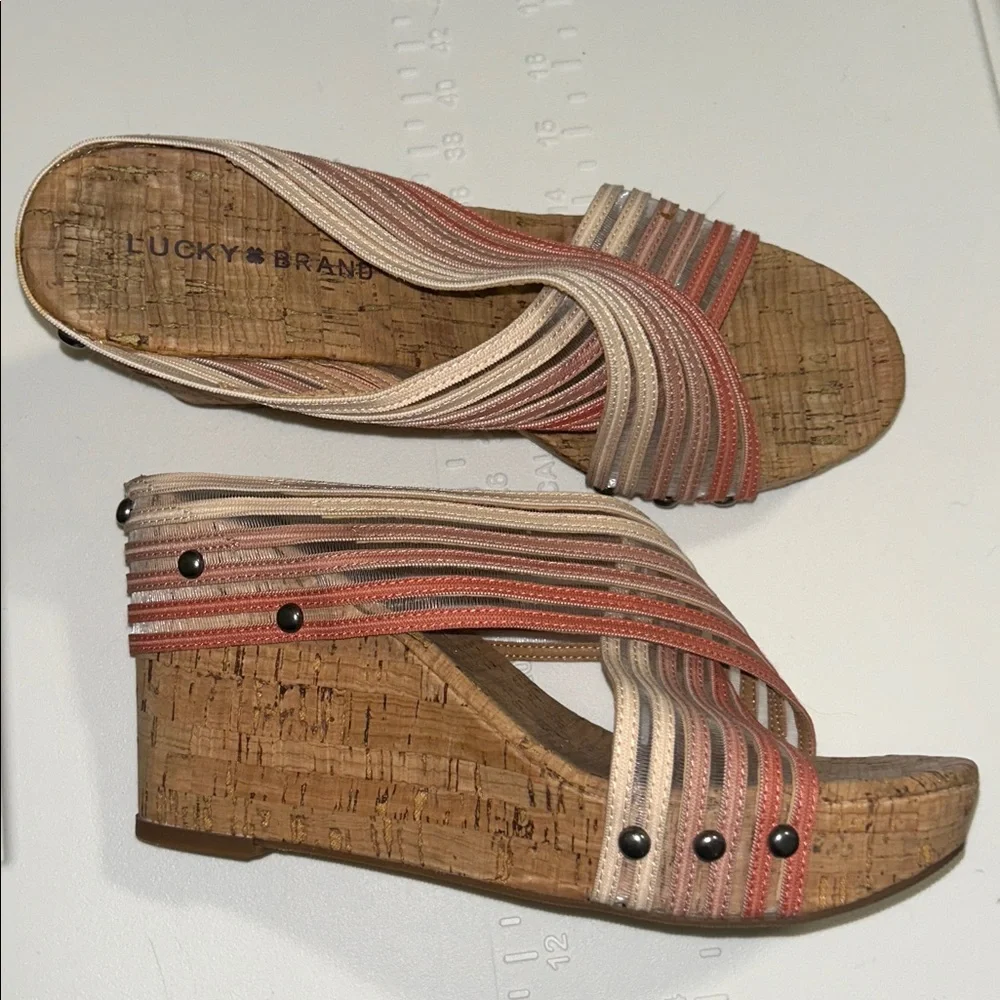 Lucky Brand Cork Wedges, Size 7 - Picture 1 of 6